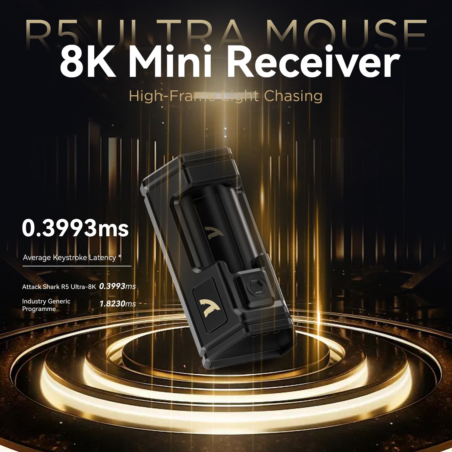 ATTACK SHARK R5 ULTRA WIRELESS 8K GAMING MOUSE BLACK PAW-3950 MAX thumbnail 4