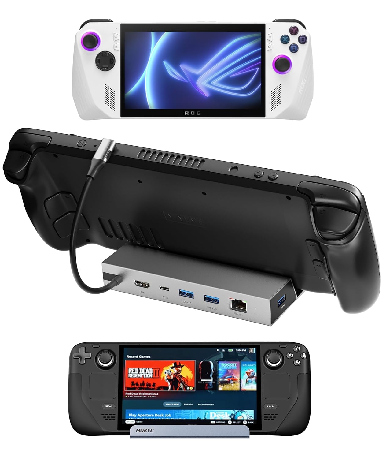 DOCKING STATION COMPATIBLE WITH STEAM DECK WITH PD+HDMI+USB 3.0 ETHERNET HC-86E thumbnail 8