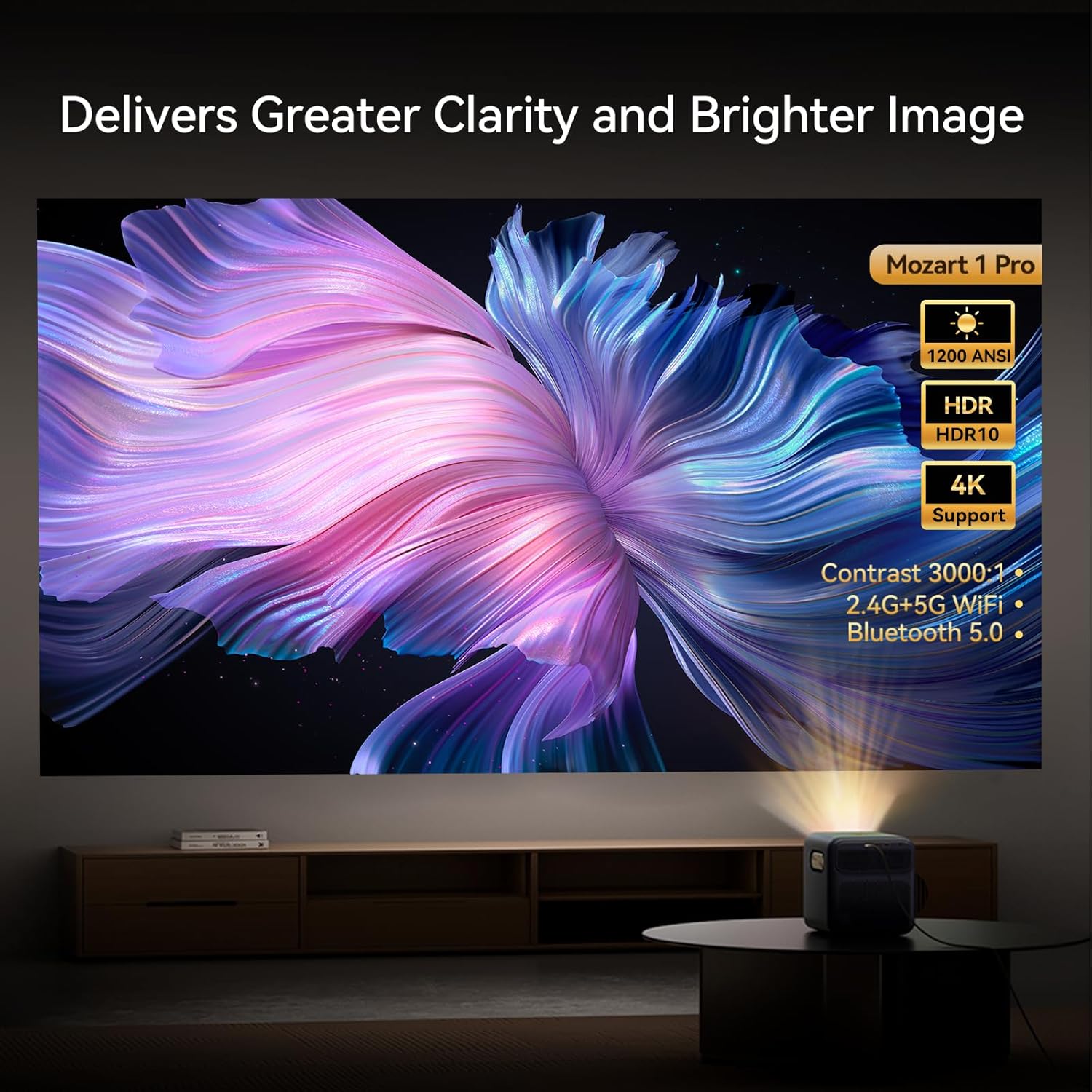 WANBO MOZART 1 PRO PROJECTOR (UPGRADED 2025) 1920X1080 FULLHD 1200 LUMEN WITH ANDROID TV DARK BLUE thumbnail 3