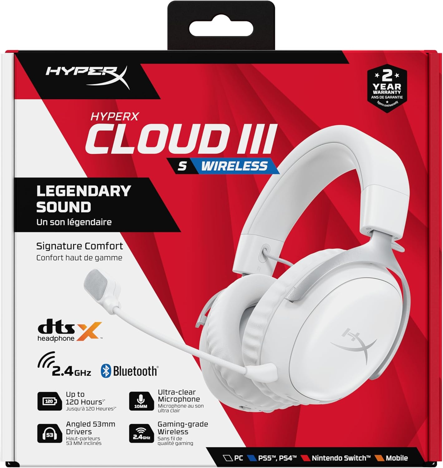 HYPERX CLOUD III S WIRELESS GAMING HEADSET WHITE AX6G1AA thumbnail 6