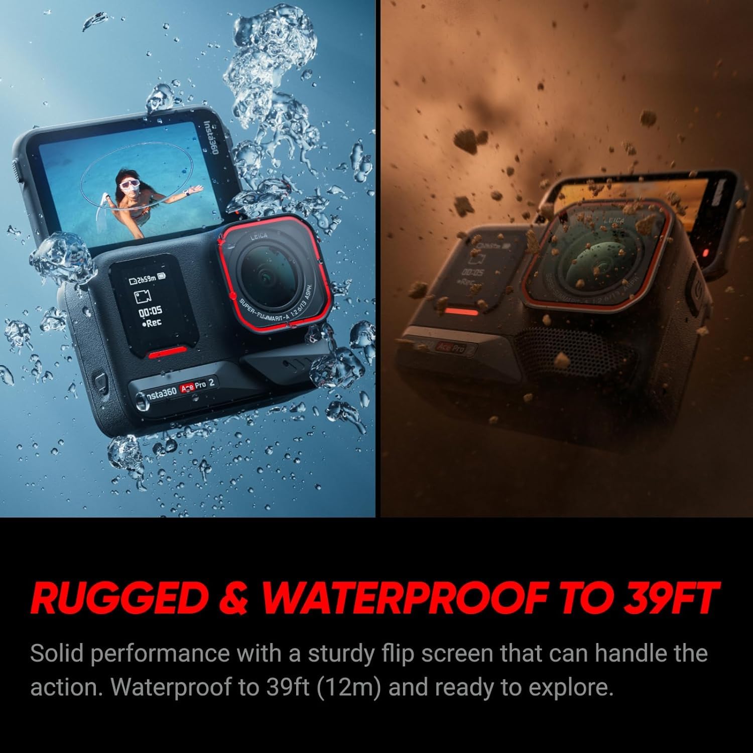 INSTA 360 ACE PRO 2 8K AI-POWERED ACTION CAMERA WITH SINGLE BATTERY BLACK CINSBBGA thumbnail 9