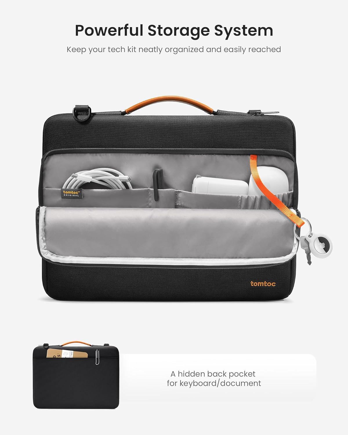TOMTOC DEFENDER A40 16 INCH LAPTOP SHOULDER BAG BLACK A40F2D1 thumbnail 2