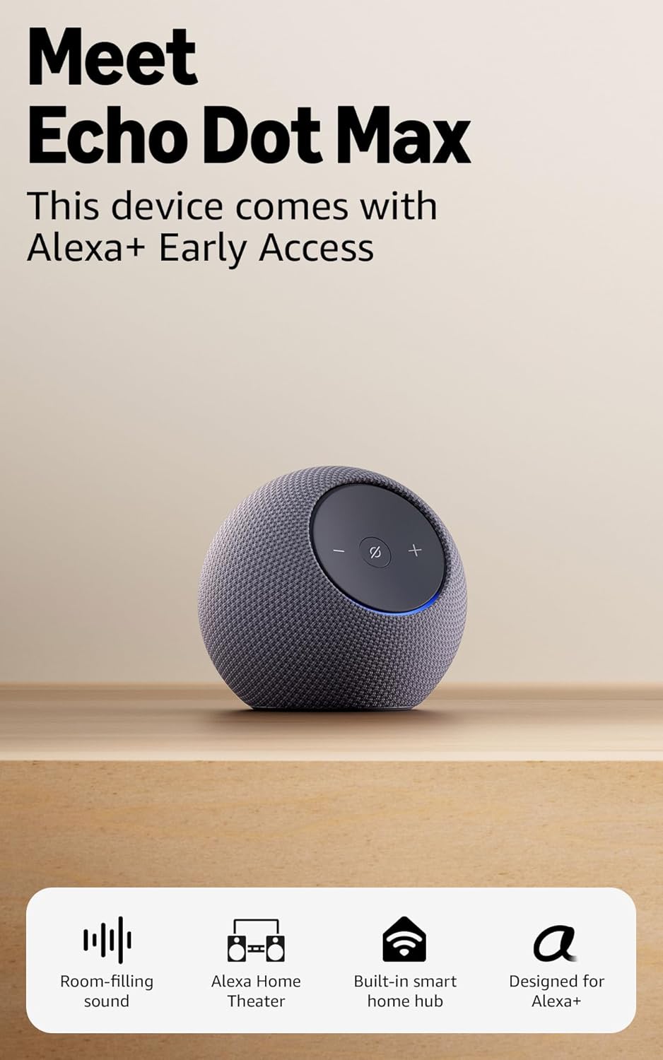AMAZON ECHO DOT MAX SPEAKER WITH ALEXA GRAPHITE MA49CA thumbnail 2