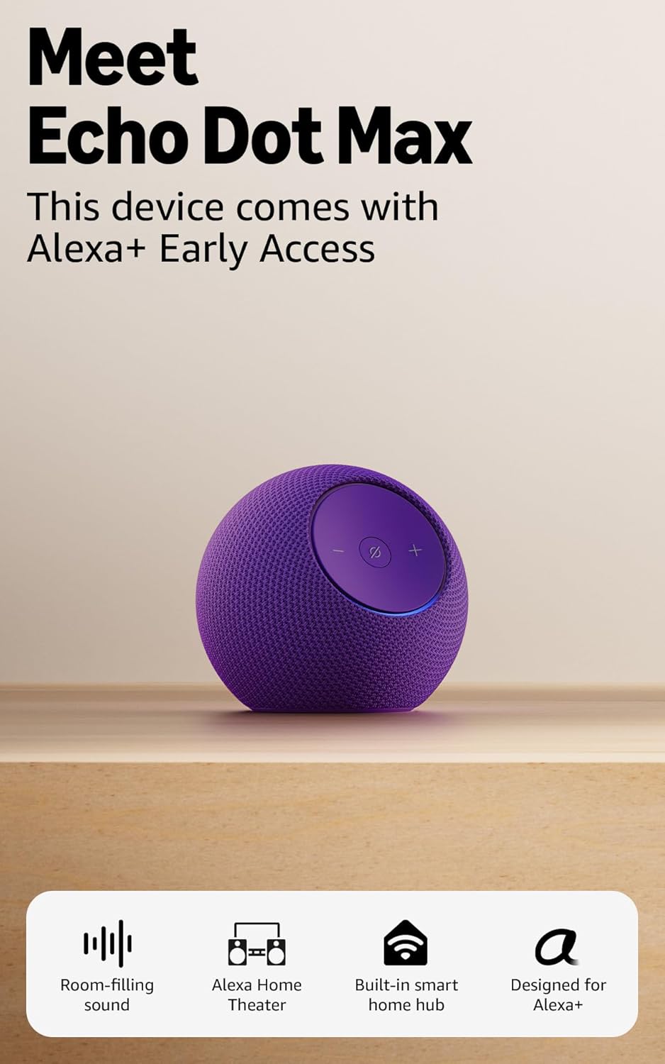 AMAZON ECHO DOT MAX SPEAKER WITH ALEXA AMETHYST MA49CA thumbnail 2