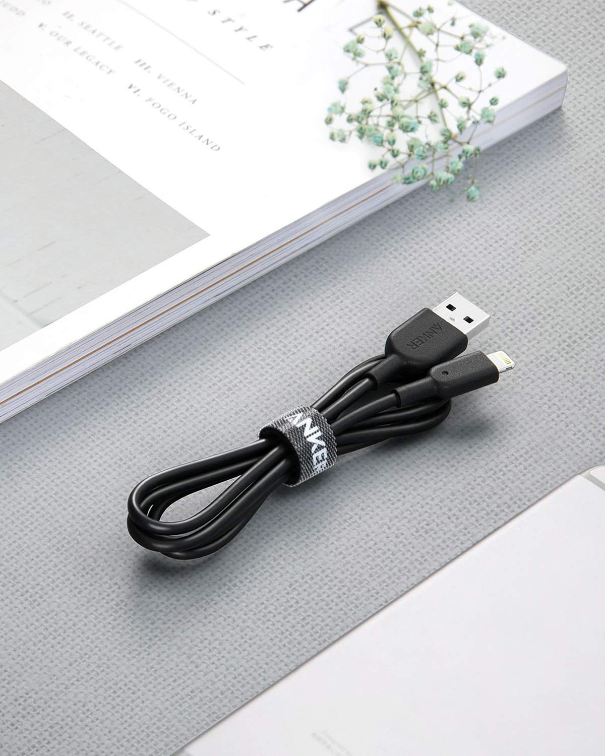 ANKER USB-A TO LIGHTNING CONNECTOR 10FT NYLON BRAIDED CABLE BLACK A8454H12 thumbnail 6