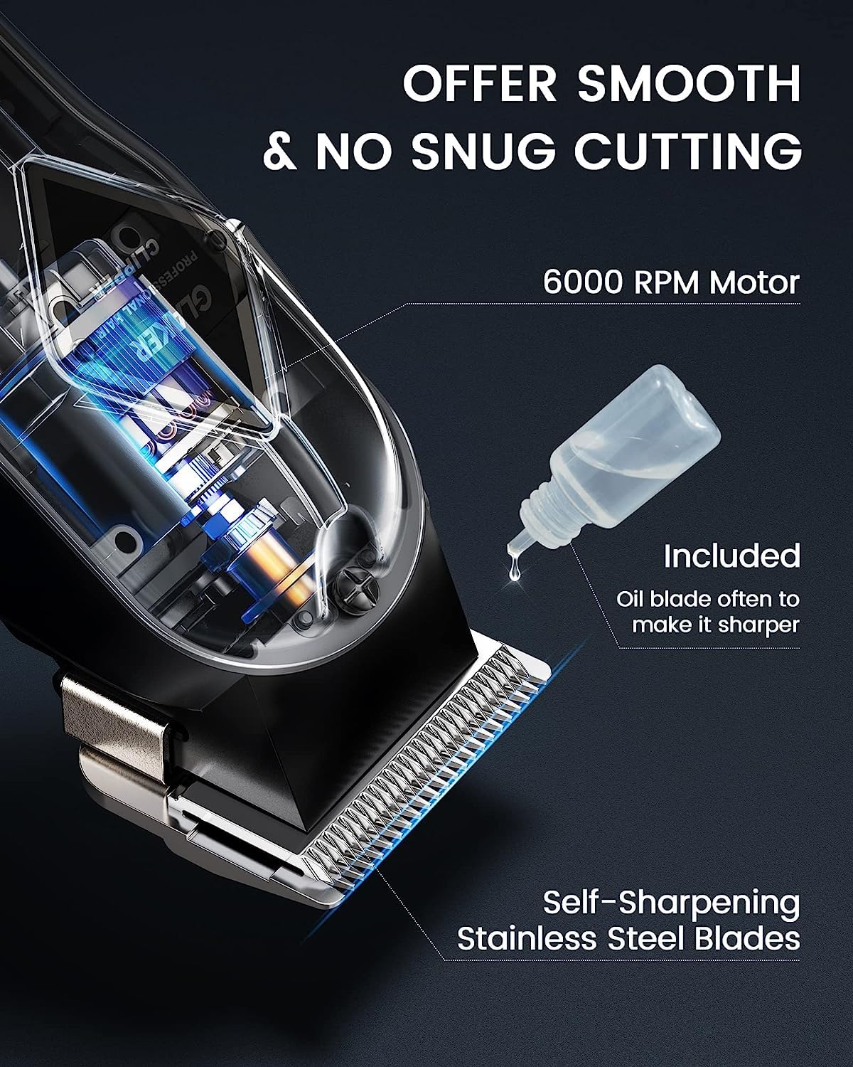 GLAKER PROFESSIONAL HAIR CLIPPERS AND T-BLADE TRIMMER BLACK K11S+I11 thumbnail 2