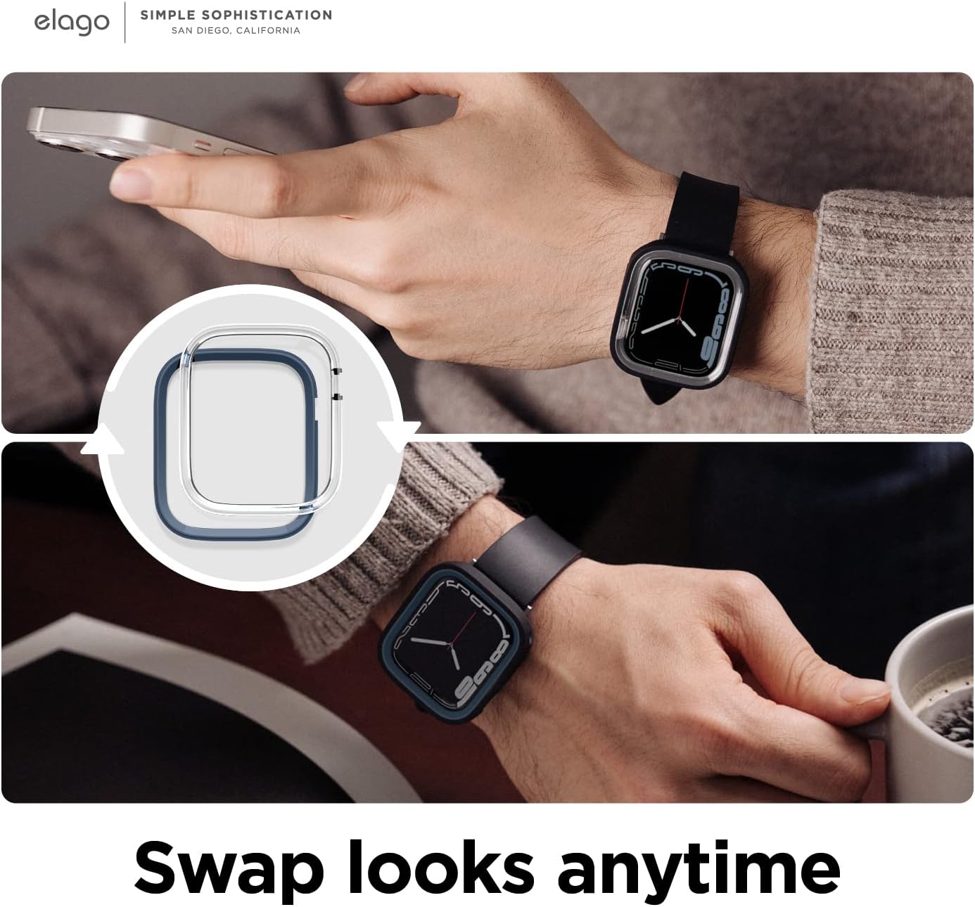 ELAGO APPLE WATCH 40/41MM TPU DUO CASE JEAN INDIGO EAW41DUO-BKJIN thumbnail 2