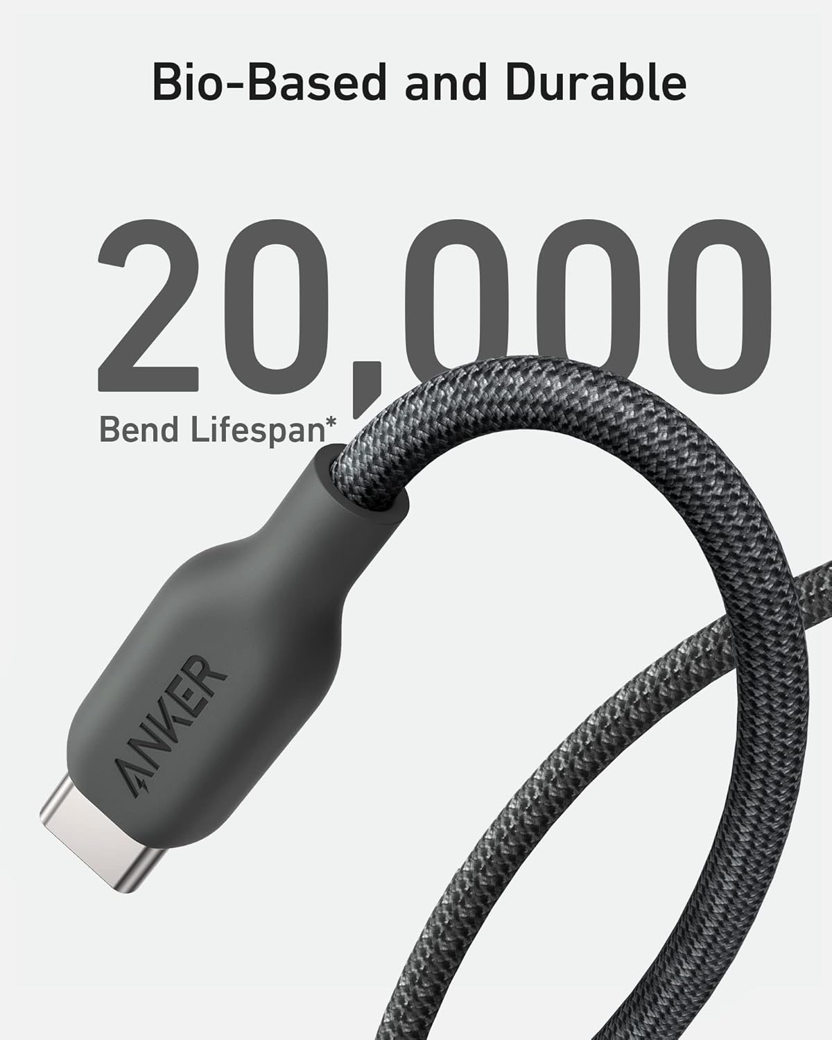 ANKER 544 USB C TO USB C 240W BIO BRAIDED CABLE 6FT BLACK A80F6H11 thumbnail 6