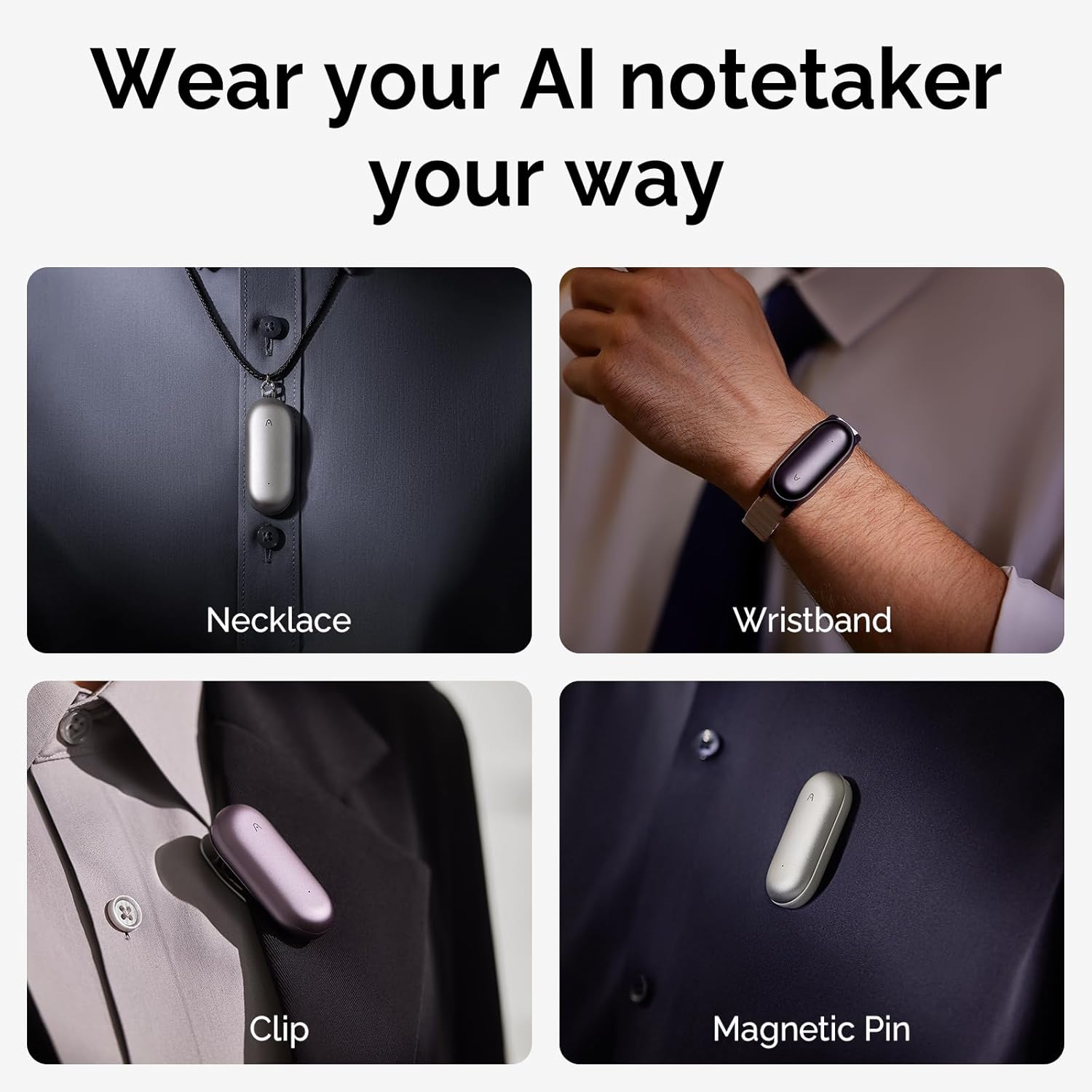 PLAUD NOTEPIN AI VOICE RECORDER LUNAR SILVER thumbnail 7