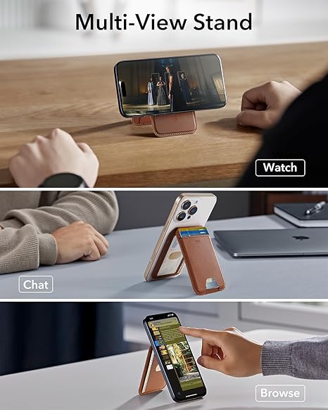 ESR MAGNETIC WALLET WITH MAGSAFE GRIP STAND CASE BROWN thumbnail 7