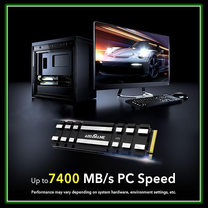 ADDLINK ADGAME A93 M.2 PCIE NVME GEN 4X4 2TB SSD WITH HEATSINK BLACK AD2TBA93M2P thumbnail 3