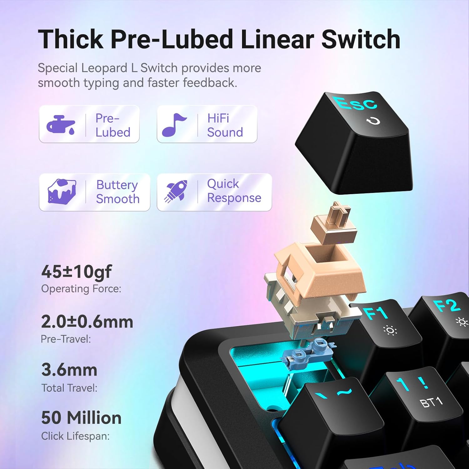 REDRAGON FLEKACT RGB WIRELESS MECHANICAL GAMING KEYBOARD WITH LCD DISPLAY - BLACK K708RGB-PRO thumbnail 2