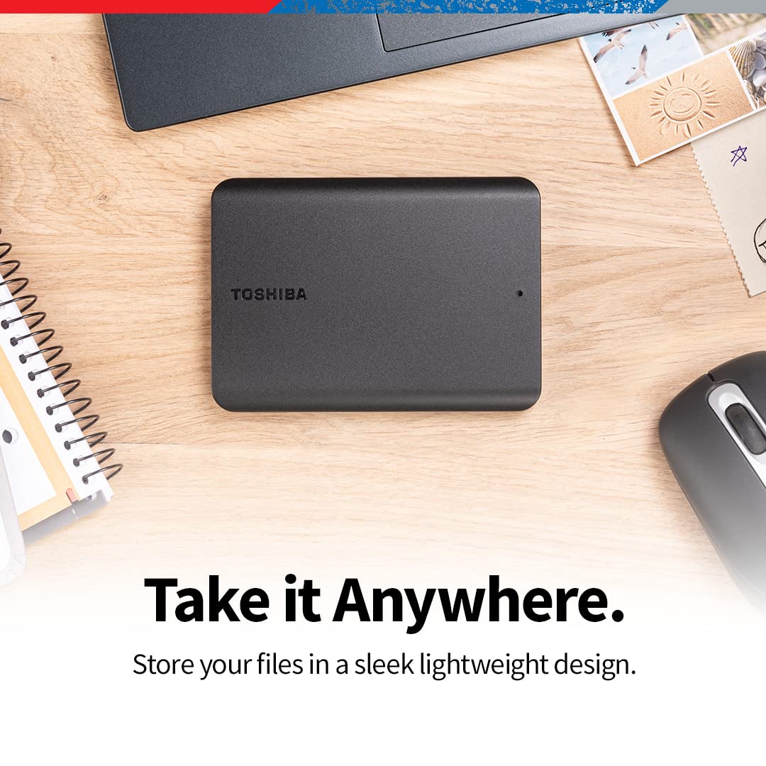 TOSHIBA CANVIO BASICS EXTERNAL HARD DRIVE 2TB BLACK HDTB520EK3AA thumbnail 5