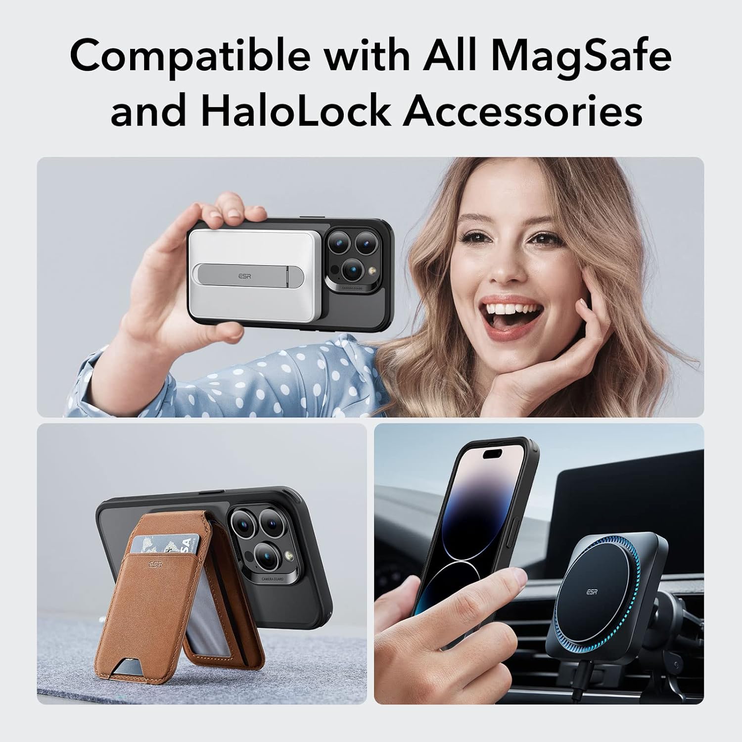 ESR IPHONE 14 PRO AIR ARMOR HALO LOCK PROTECTION MAGNETIC CASE CLEAR BLACK thumbnail 7