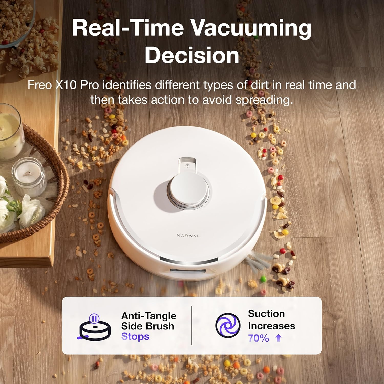 NARWAL FREO X10 PRO ROBOT VACUUM AND MOP COMBO WHITE NRL-RC-FREO-X10PRO-WHI thumbnail 4