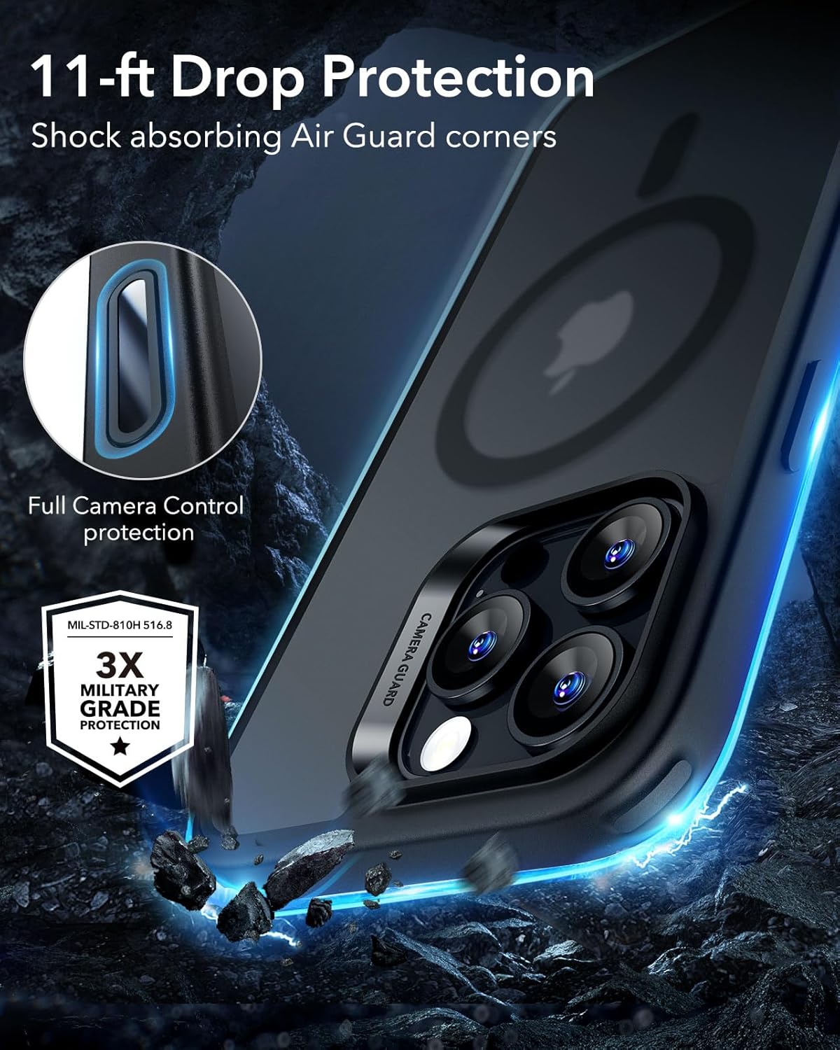 ESR IPHONE 16 PRO CLASSIC HYBRID CASE FROSTED BLACK thumbnail 5