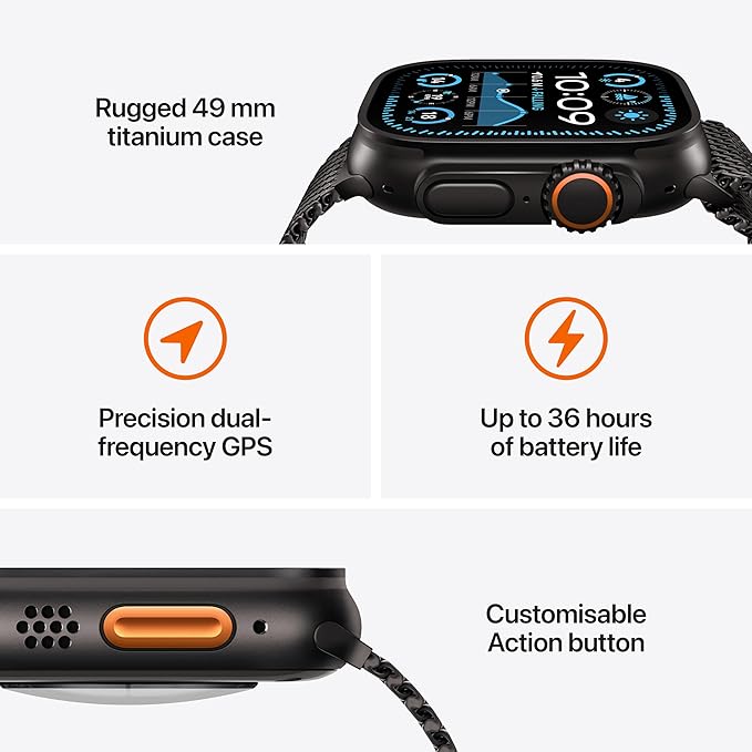 APPLE WATCH ULTRA 2 49MM (2024) NATURAL TITANIUM WITH TAN ALPINE LOOP MEDIUM MX4F3 thumbnail 3