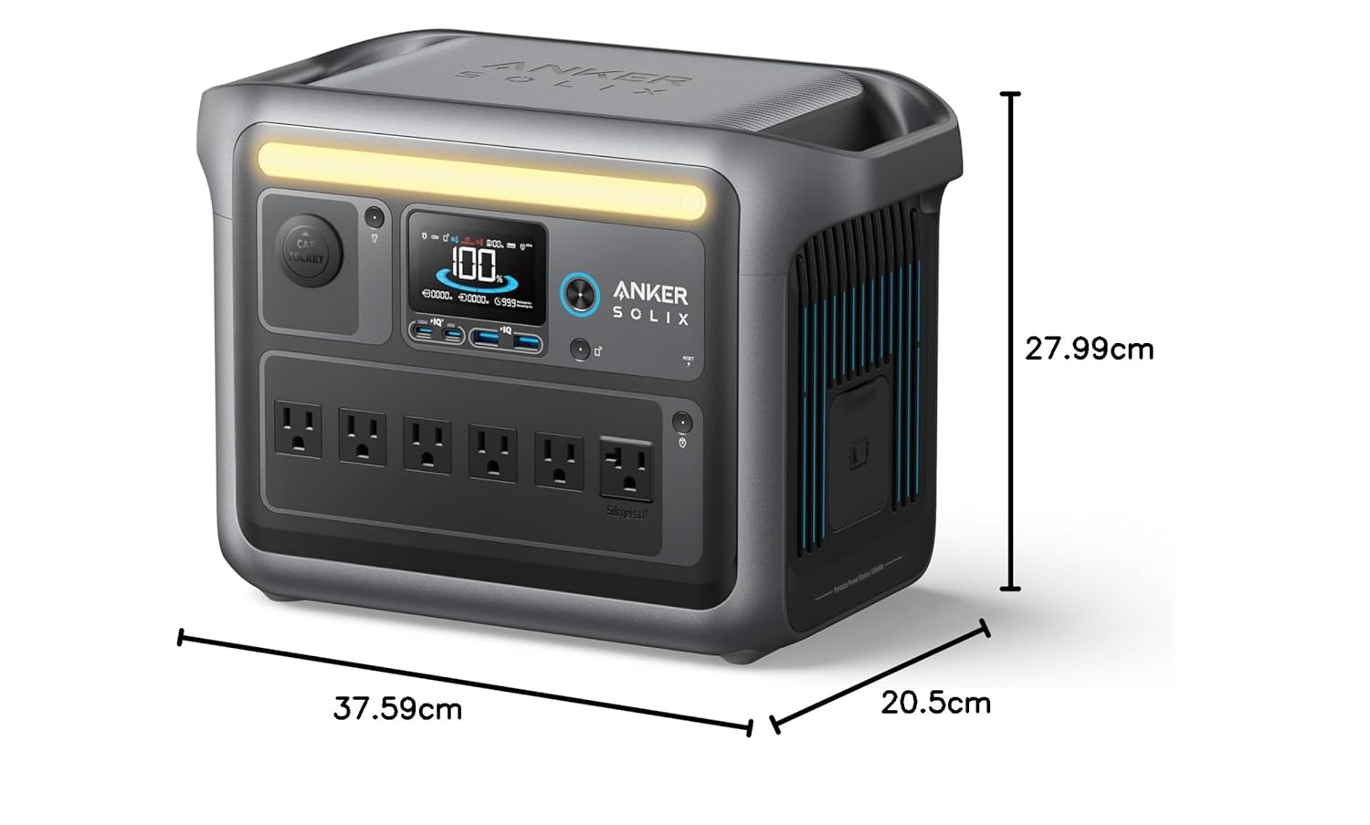 ANKER SOLIX C1000 PORTABLE POWER STATION 1056WH 1800W DARK GREY A17612Z1 thumbnail 8