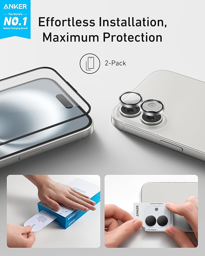 ANKER IPHONE 16 PRO MAX EASY FIT SCREEN PROTECTOR KIT HD 2-PACK A720AH0C thumbnail 2