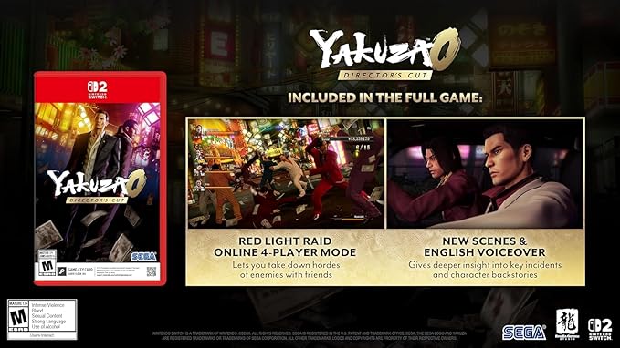 NINTENDO SWITCH 2 YAKUZA ZERO DIRECTORS CUT GAME CD thumbnail 8