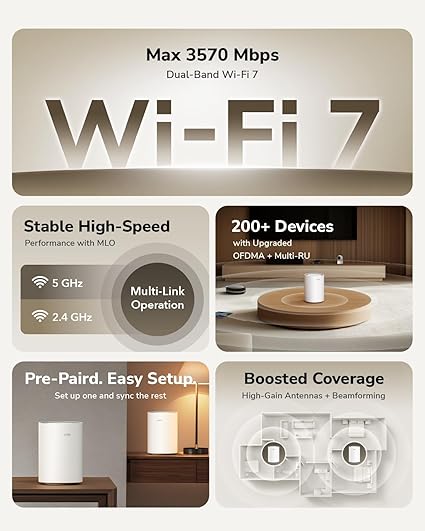 CUDY BE3600 GIGABIT MESH WIFI 7 SYSTEM M3600 (1 PACK) thumbnail 9