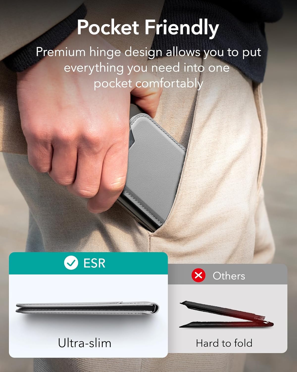 ESR HALOLOCK MAGNETIC VEGAN LEATHER WALLET STAND thumbnail 8