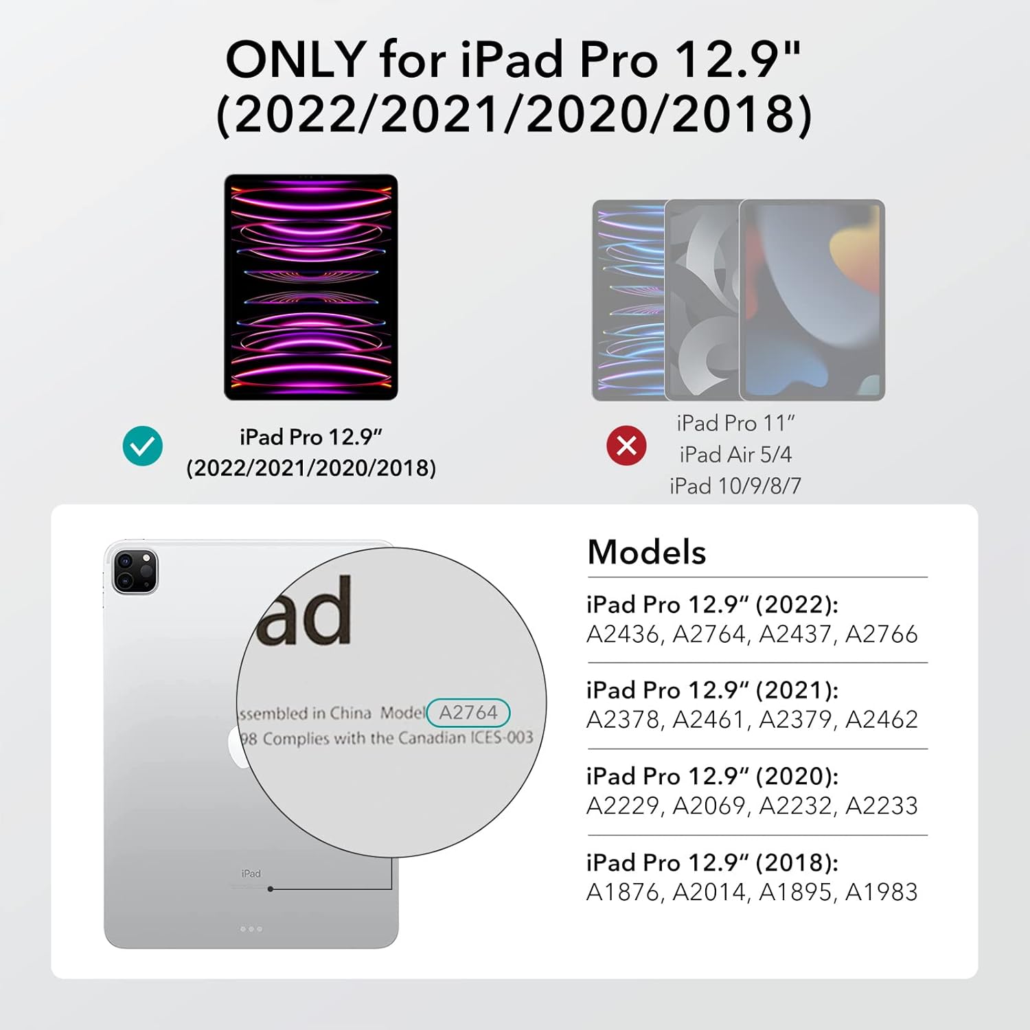 ESR IPAD PRO 12.9 INCH 3X GLASS SCREEN PROTECTOR CLEAR thumbnail 2
