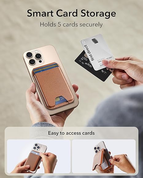 ESR MAGNETIC WALLET WITH MAGSAFE GRIP STAND CASE BROWN thumbnail 6
