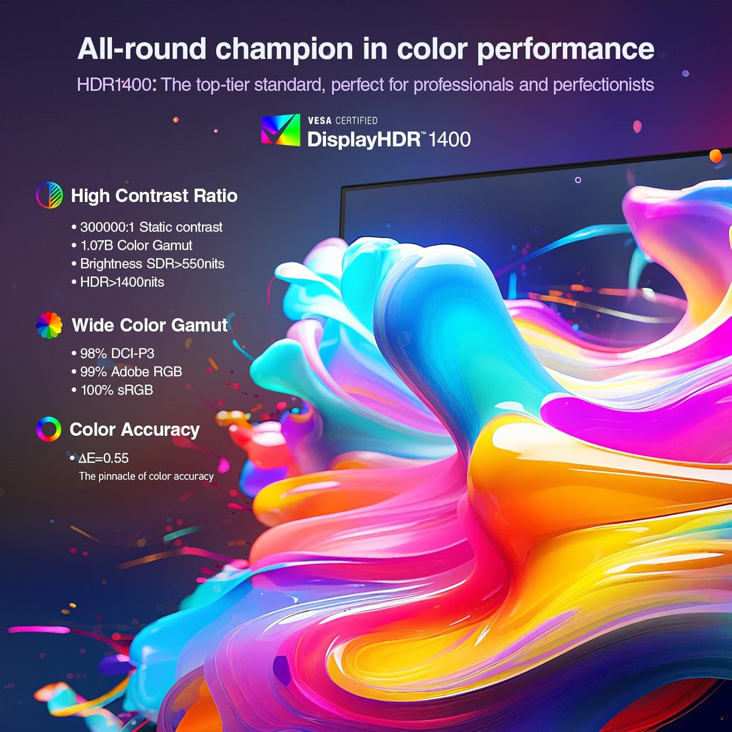 KOORUI 27-INCH QHD 3840X2160 160HZ/320HZ 1MS IPS PANEL MINI LED MONITOR S2741LM thumbnail 6