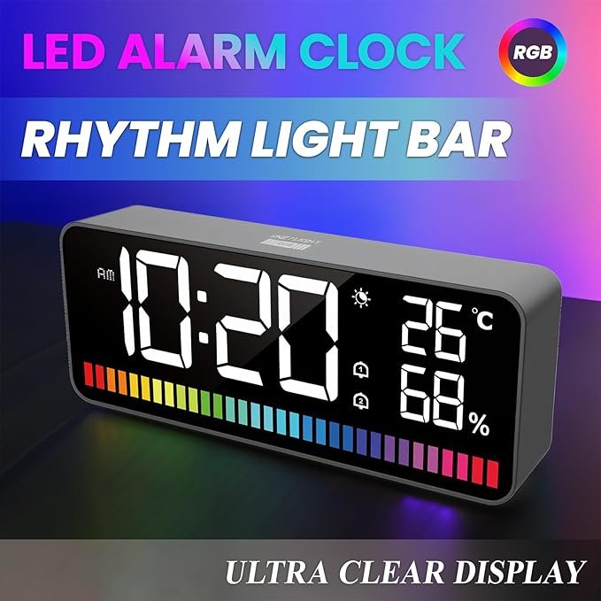 LED Alarm Clock 8002-A - Sleek Design with Bright Digital Display thumbnail 2