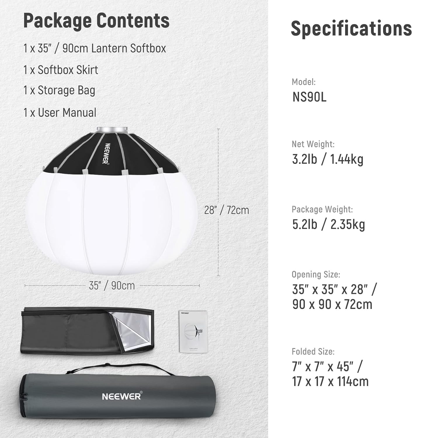 NEEWER LANTERN SOFT LIGHT BOX 90CM NS90L thumbnail 7