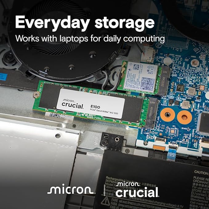 CRUCIAL E100 1TB PCIE GEN4 2280 NVME M.2 SSD CT1000E100SSD8 thumbnail 5