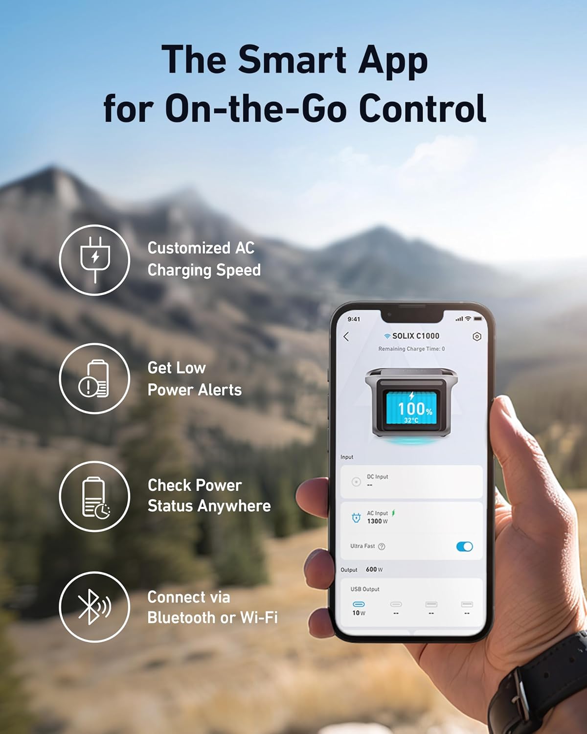ANKER SOLIX C1000 PORTABLE POWER STATION 1056WH 1800W DARK GREY A17612Z1 thumbnail 6
