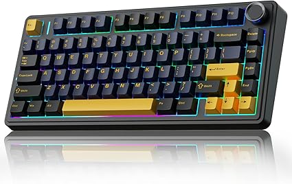 AULA 75 KEYS RGB 75% MECHANICAL GAMING KEYBOARD TRI MODE KNOB SEIYA SWITCH BLACK CONTOUR F75