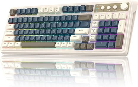 AULA 99 KEYS WIRELESS RGB GASKET 99% MECHANICAL GAMING KEYBOARD TRI-MODE S99 SANDY SHORELINE