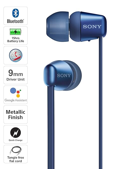 SONY WIRELESS STEREO HEASDET BLUE WI-C310 thumbnail 6