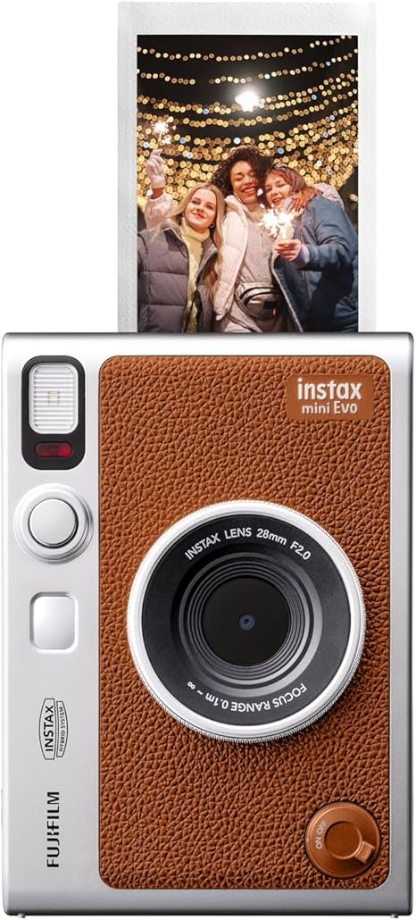 FUJIFILM INSTAX MINI EVO HYBRID INSTANT CAMERA BROWN