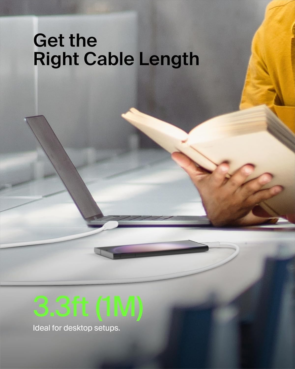 BELKIN BOOST CHARGE USB-C TO USB-A CABLE 15CM WHITE CAB002BT0MWH thumbnail 7