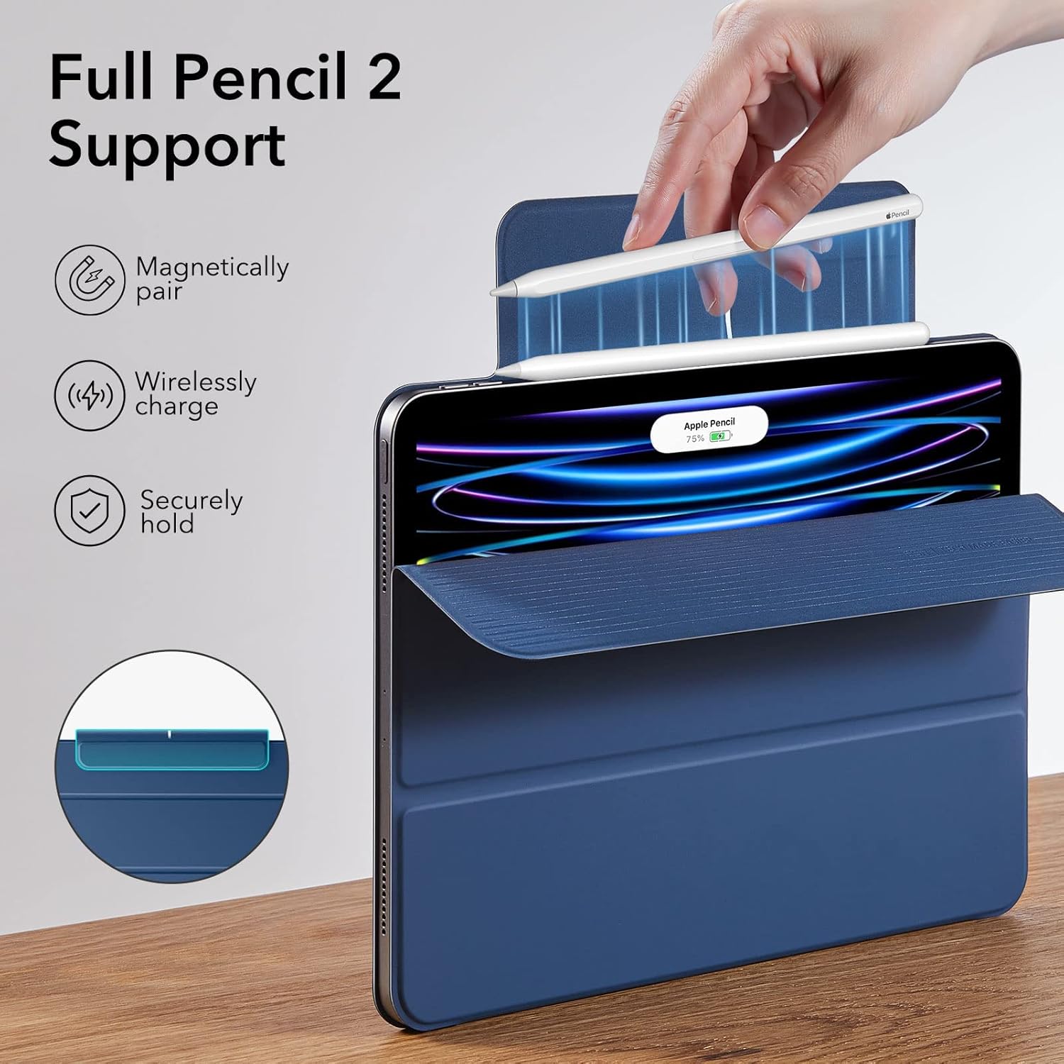ESR IPAD PRO 11 (2020) REBOUND PENCIL SERIES WITH PENCIL SLOT NAVY BLUE thumbnail 4