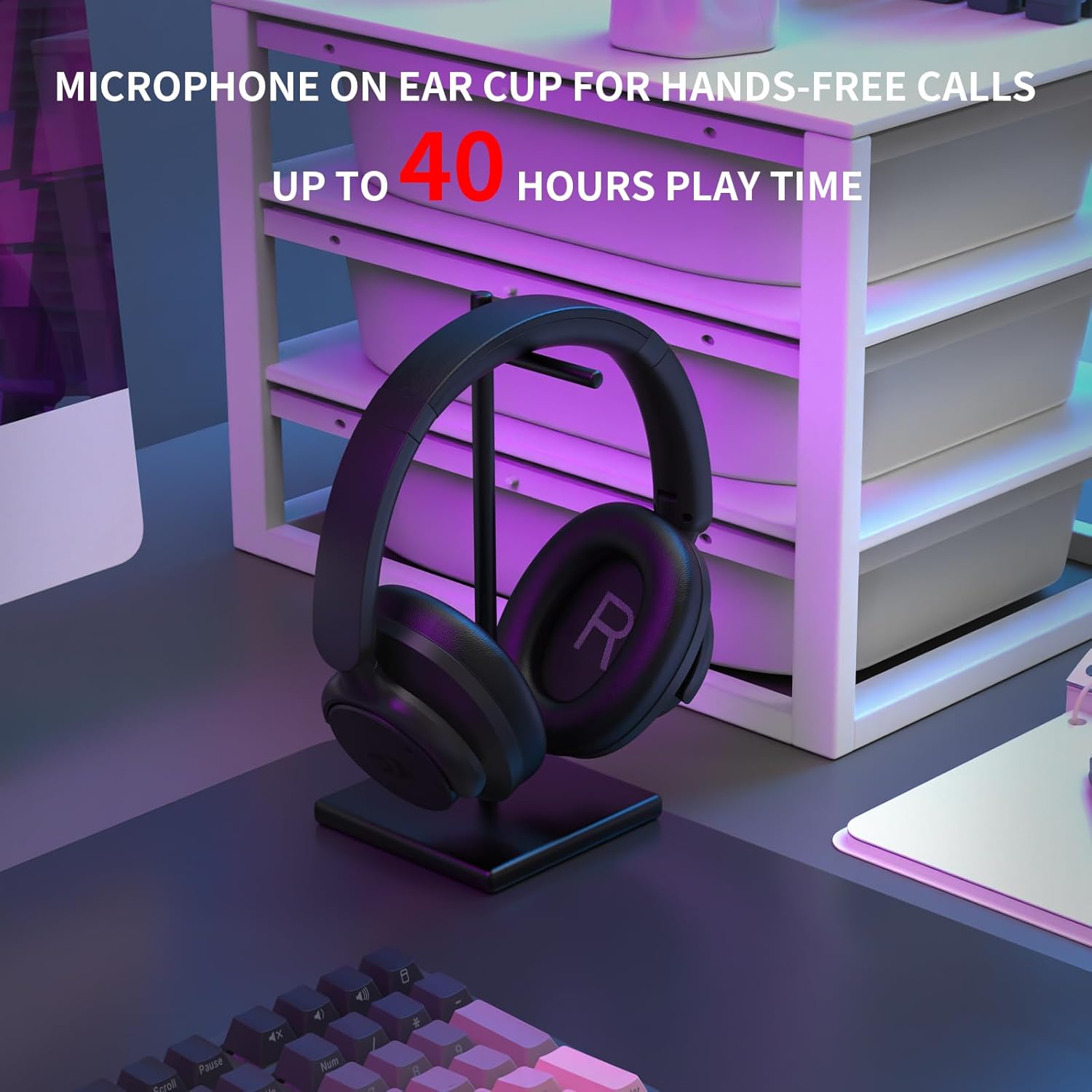 REDRAGON VIBECORE WIRED/WIRELESS GAMING HEADSET BLACK H610 thumbnail 4
