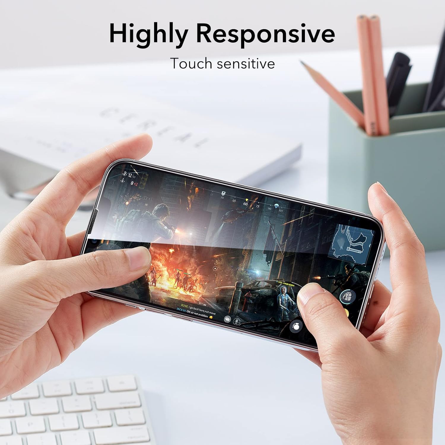 ESR IPHONE 14 PLUS SCREEN SHIELD TEMPERED GLASS SCREEN PROTECTOR ( PACK 1 ) CLEAR thumbnail 6