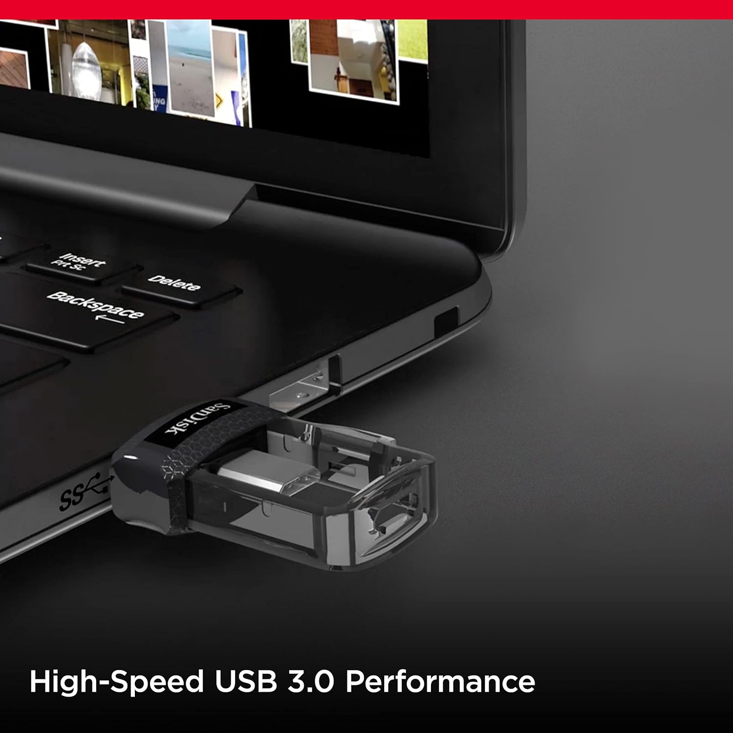 SANDISK ULTRA DUAL FLASH DRIVE 64GB SDDD3-064G-G46 thumbnail 4