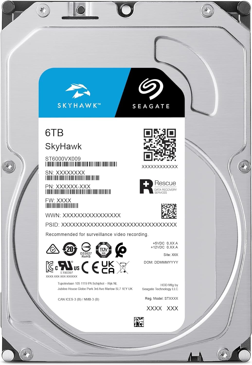 SEAGATE 6TB SKYHAWK 5400RPM 3.5 INCH SATA INTERNAL HARD DRIVE ST6000VX009 thumbnail 2