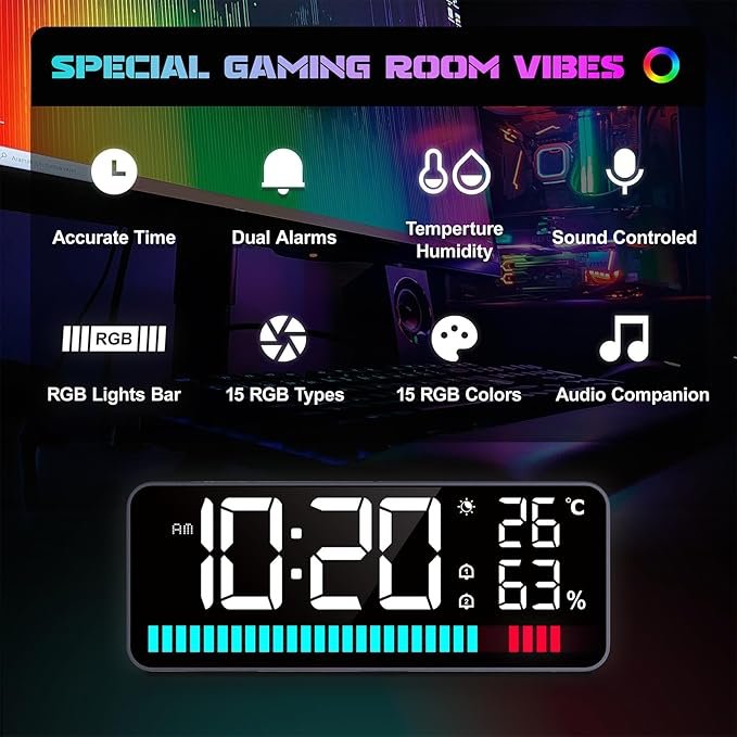 LED Alarm Clock 8002-A - Sleek Design with Bright Digital Display thumbnail 7