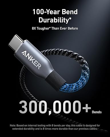 ANKER PRIME USB C TO USB C CABLE 3FT 240W BLK A88E2011 thumbnail 4