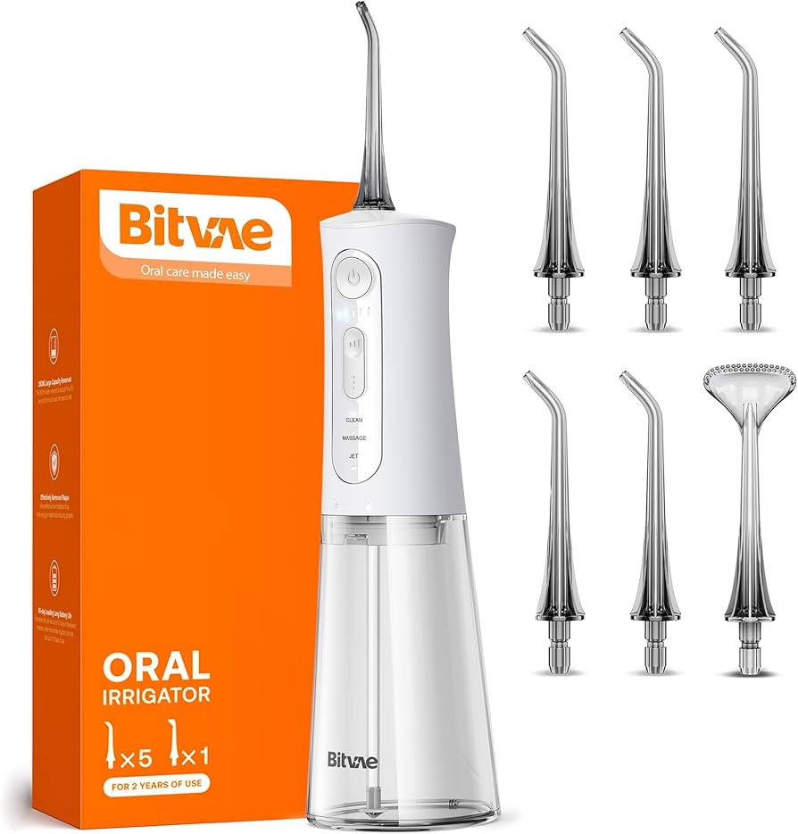 BITVAE WATER FLOSSER F30 CORDLESS ORAL IRRIGATOR 300ML WHITE BV-F30