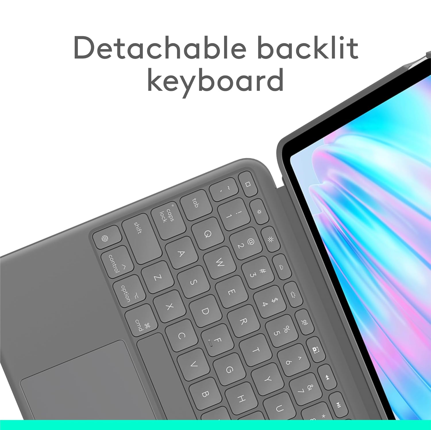 LOGITECH IPAD AIR 11 INCH (M2) AND IPAD AIR 5TH GENERATION COMBO TOUCH KEYBOARD CASE GRAY ARABIC 920-012637 thumbnail 3