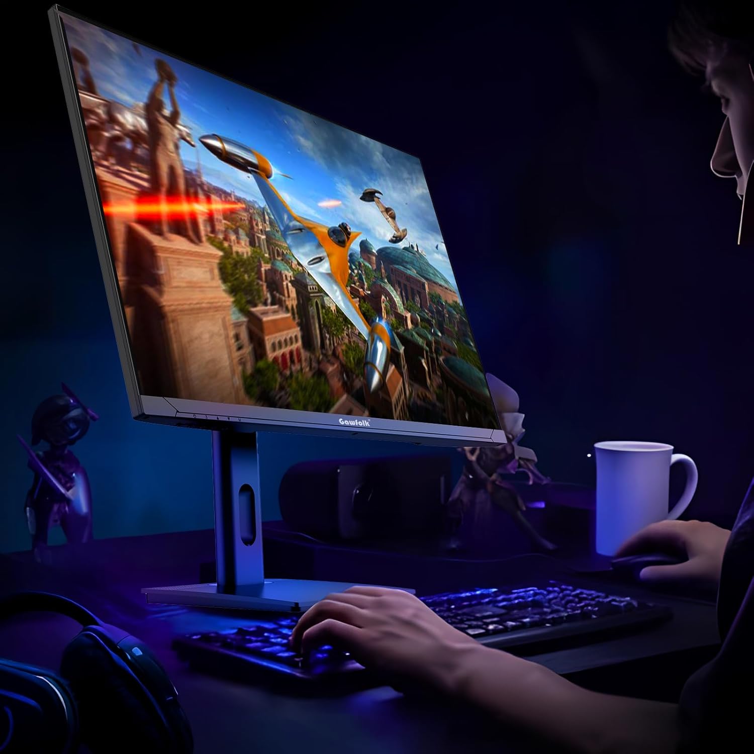 GAWFOLK 27 INCH 4K 160HZ 3840*2160 FLAT MONITOR BLACK/WHITE GF270J thumbnail 6