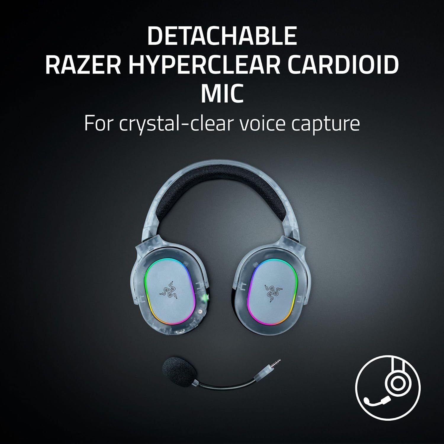 RAZER BARRACUDA X CHROMA WIRELESS GAMING HEADSET PHANTOM WHITE RZ04-05220400-R3M1 thumbnail 8