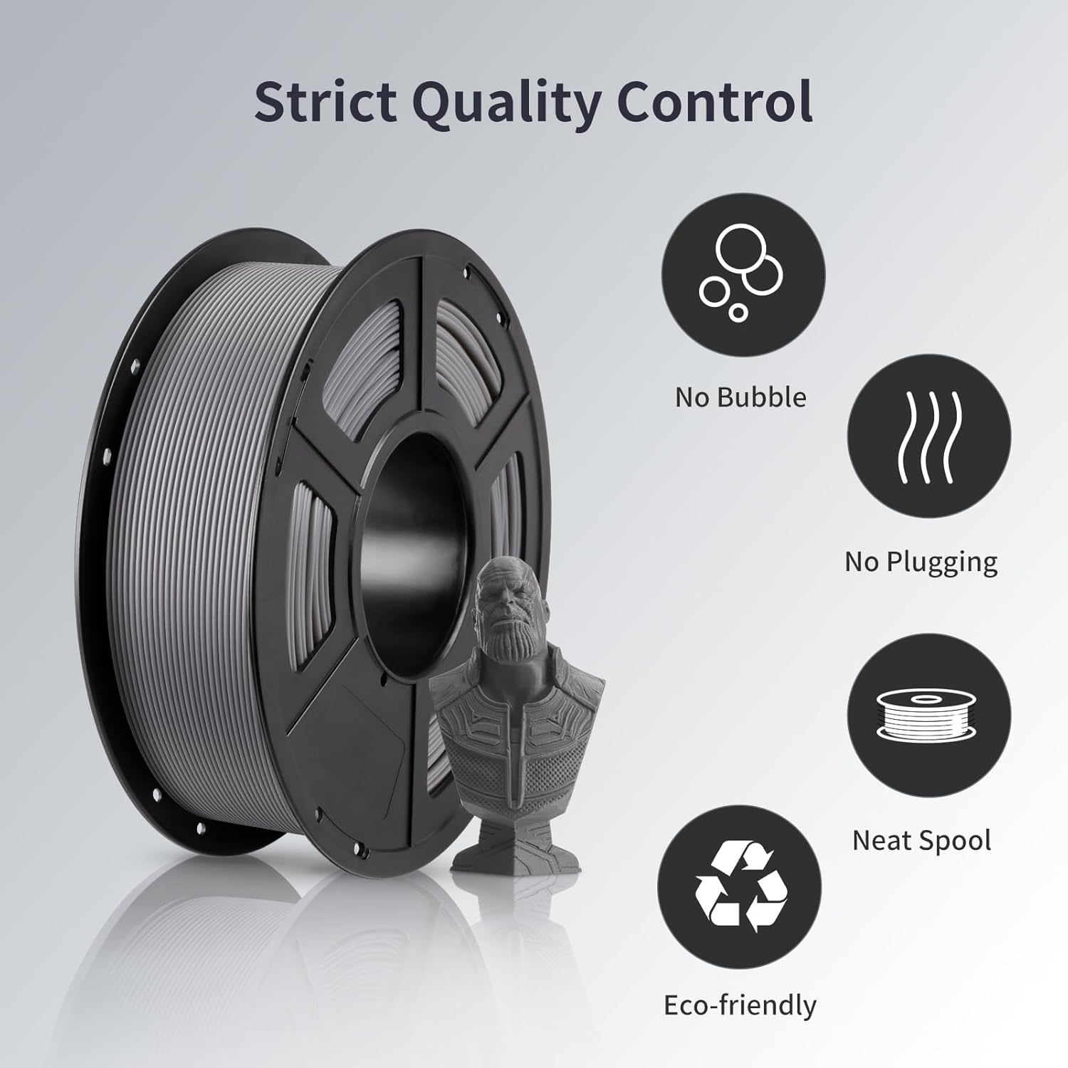 ANYCUBIC PLA FILAMENT 1 75 MM 1KG GREY AHPLGE-107 thumbnail 6